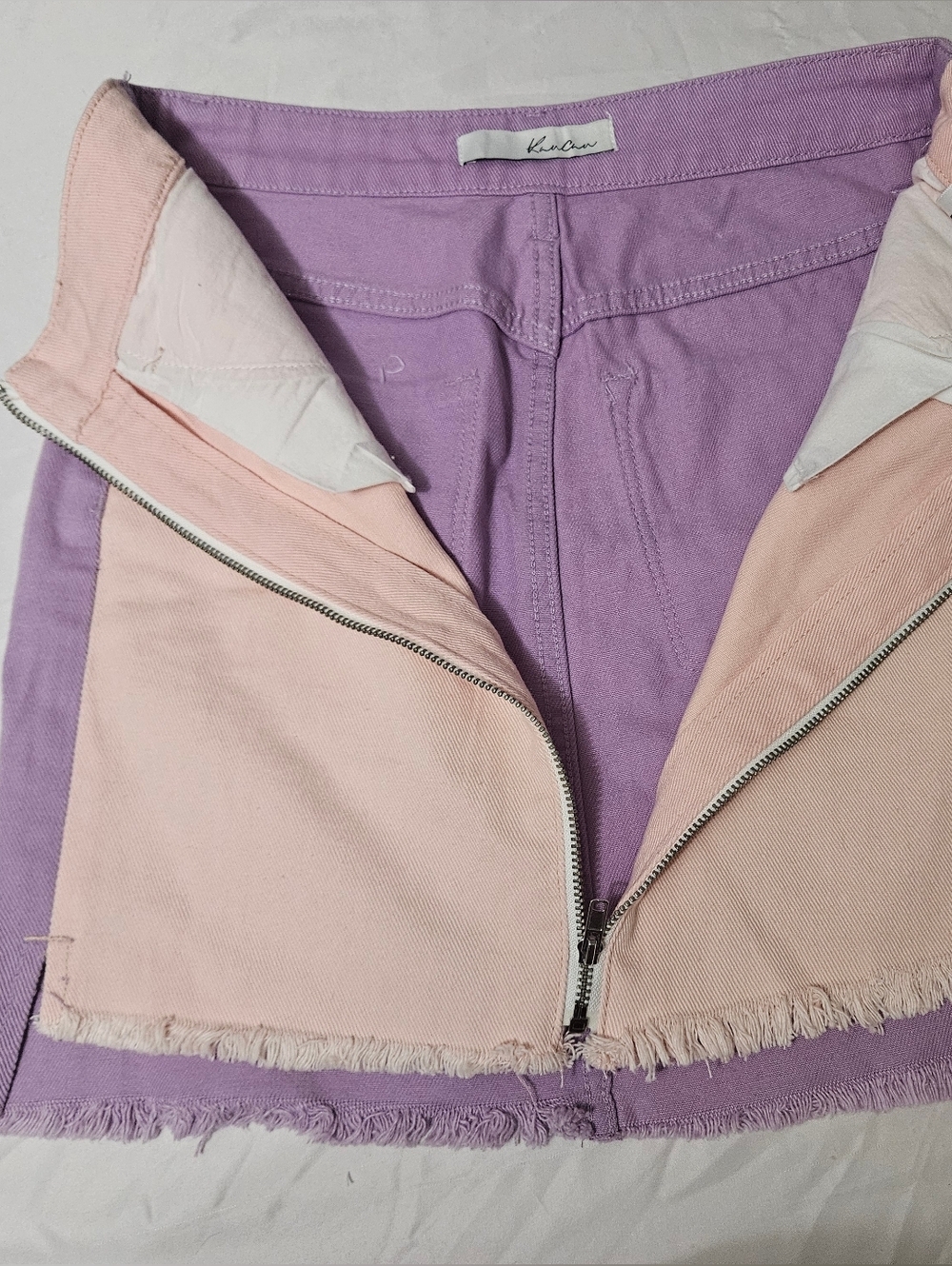 Kancan Penelope 2-color Mini Skirt Zipper Front Fringed bottom Size XS! - Picture 2 of 7